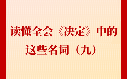 新闻多一点｜读懂全会《决定》中的这些名词（九）